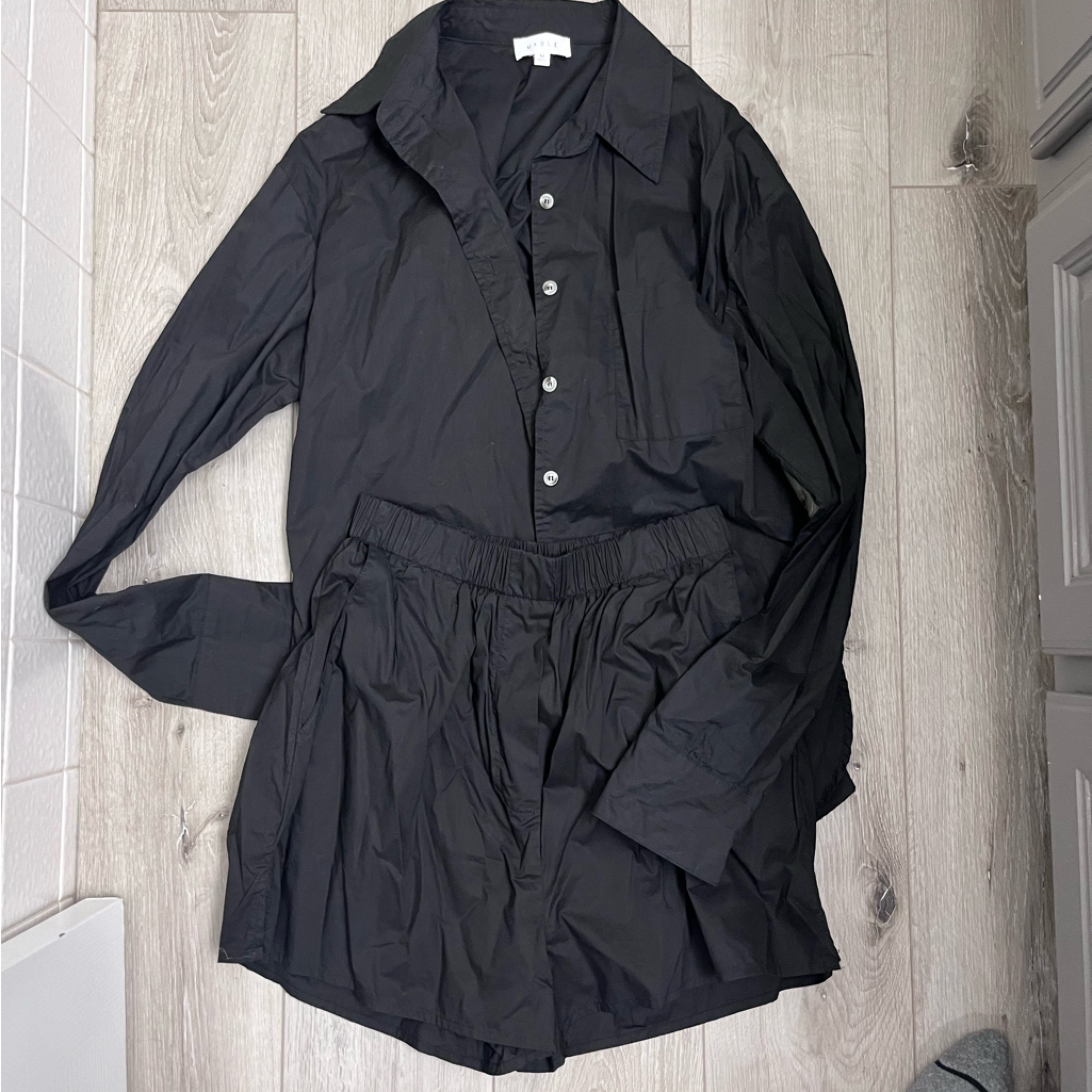 Black Button Up Set